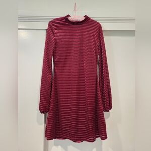 Elegant Red Striped Dress